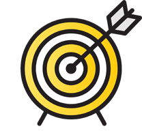 Ícone de um alvo para representar a simplicidade do Invoice Home.