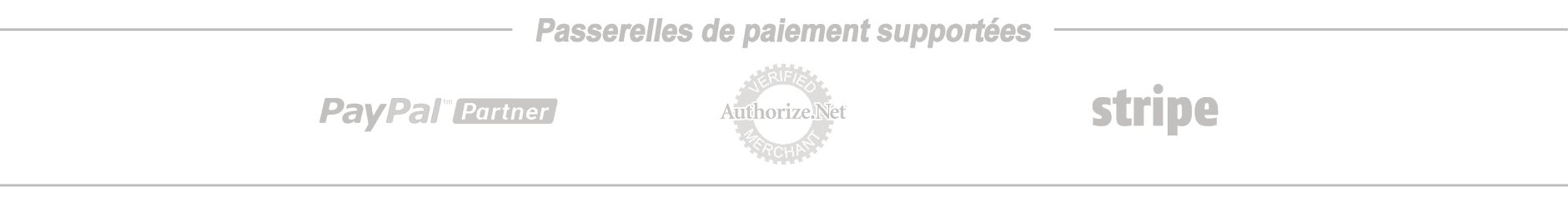 Passerelles de paiement supportées