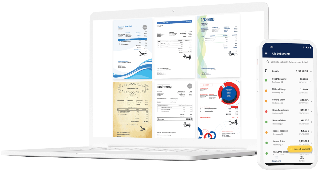 Verwenden Sie jetzt einen Laptop oder ein Mobiltelefon, um eine Rechnung zu erstellen