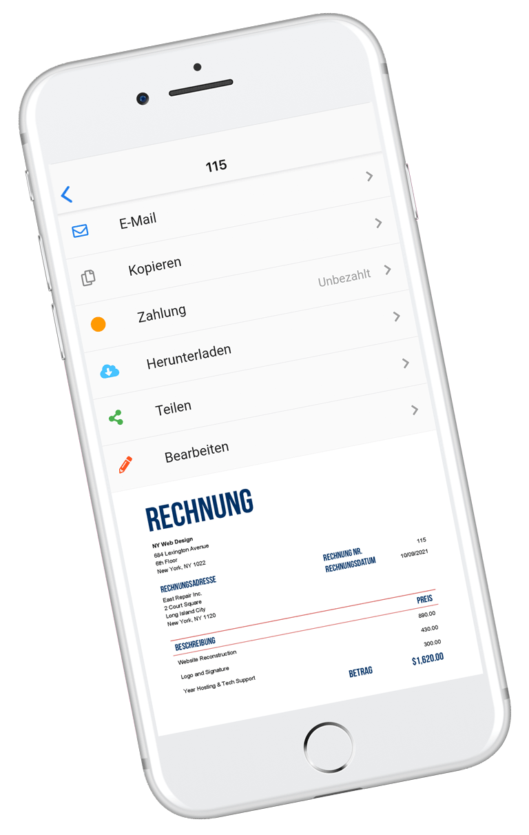 Wo immer Sie auch hingehen, die App von Invoice Home ist für Sie da!