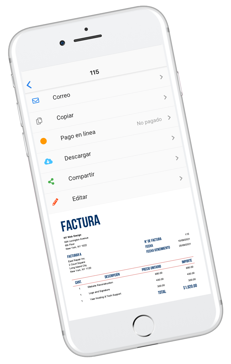 ¡En cualquier lugar al que vaya, la app de Invoice Home estará a su disposición!