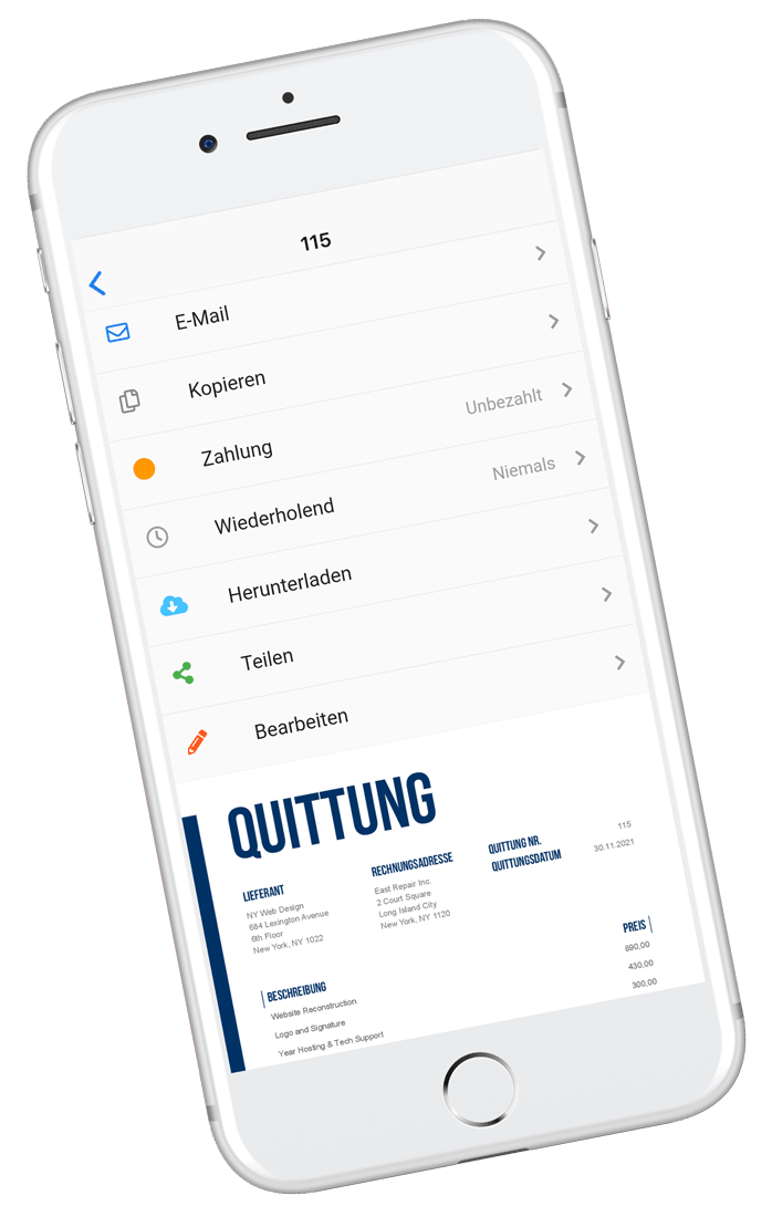 Wo immer Sie auch hingehen, die App von Invoice Home ist für Sie da!