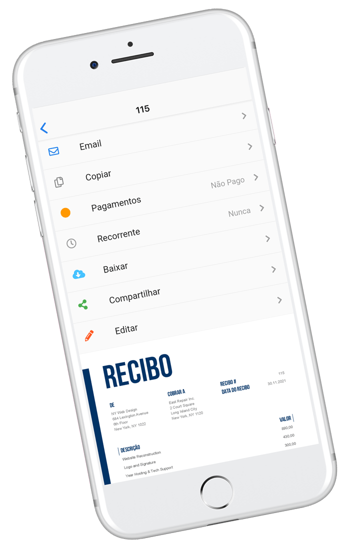 Onde quer que você vá, o aplicativo para dispositivos móveis do Invoice Home oferece cobertura para você!